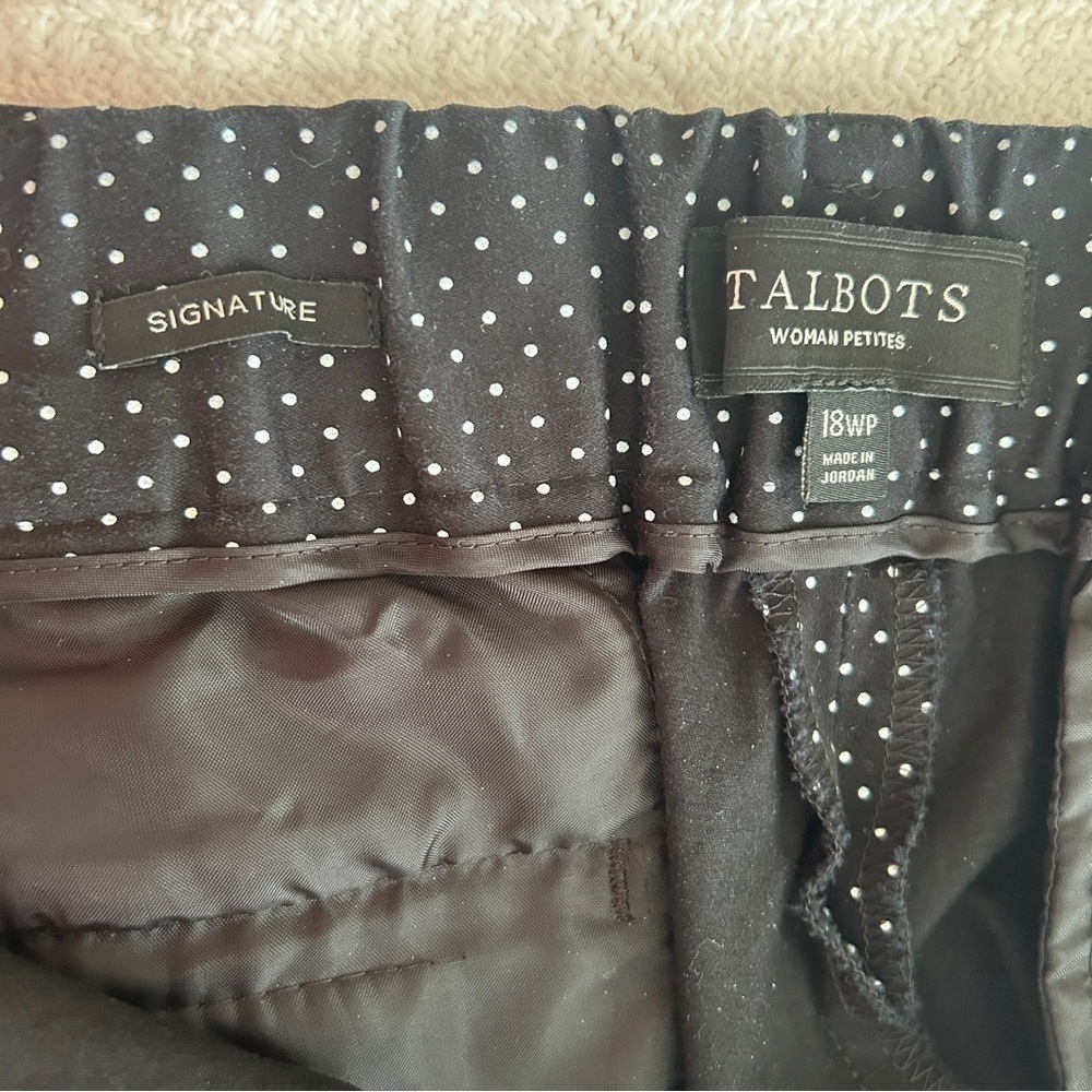Talbots Signature Crop Pants Black White Dot 18W Petite - Picture 15 of 16